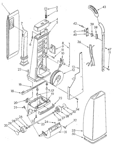 Handle and bag housing