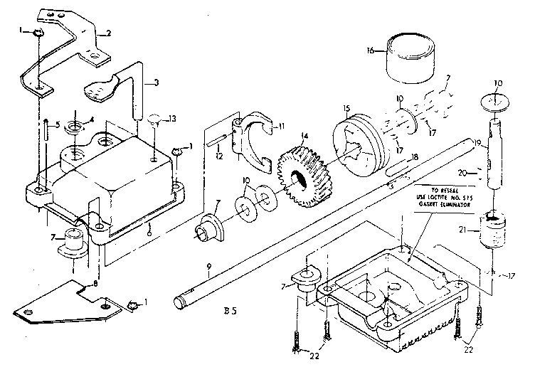 Gear case assembly part number 86625
