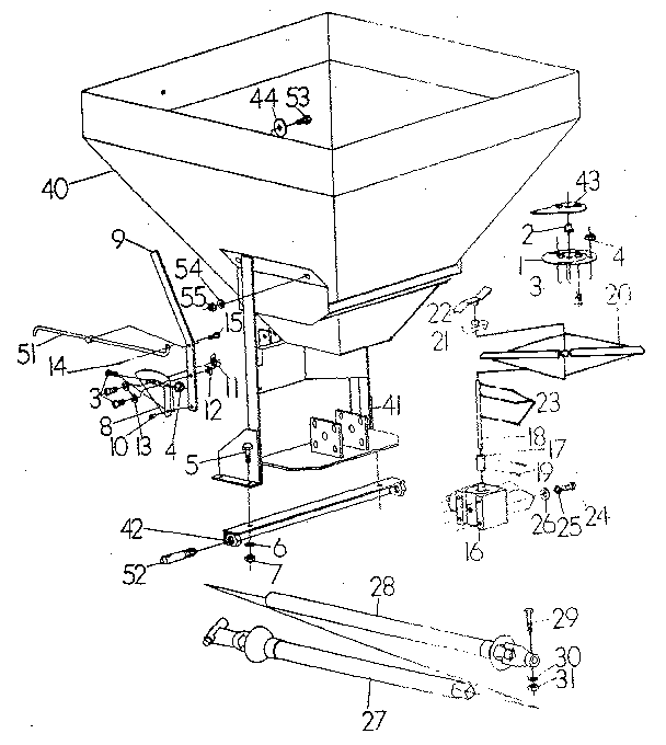 Main frame and hopper