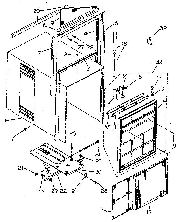 Cabinet and front panel parts