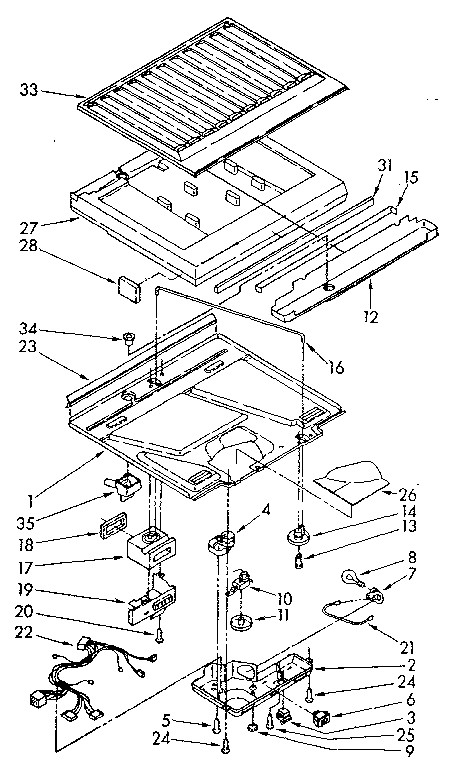 Compartment separator and control parts