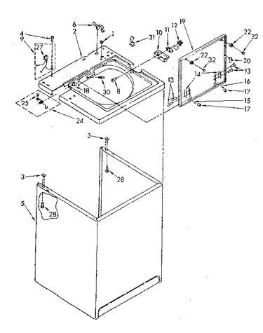 Top and cabinet parts