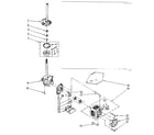 Kenmore 11082403810 brake, clutch, gearcase, motor and pump parts diagram