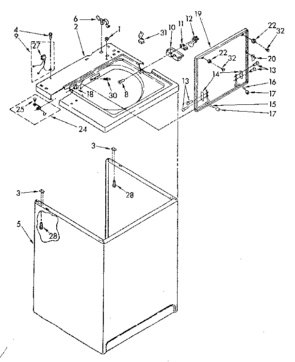 Top and cabinet parts