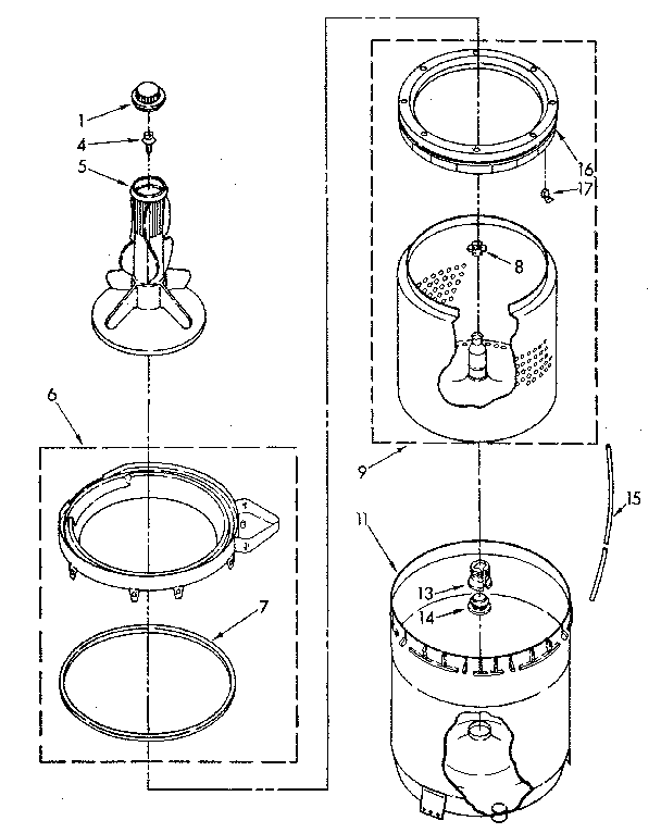 AGITATOR, BASKET AND TUB PARTS