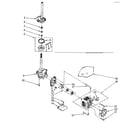 Kenmore 11082407110 brake, clutch, gearcase, motor and pump parts diagram