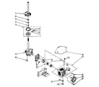 Kenmore 11082680610 brake, clutch, gearcase, motor and pump parts diagram