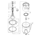 Kenmore 11082874100 agitator, basket and tub parts diagram