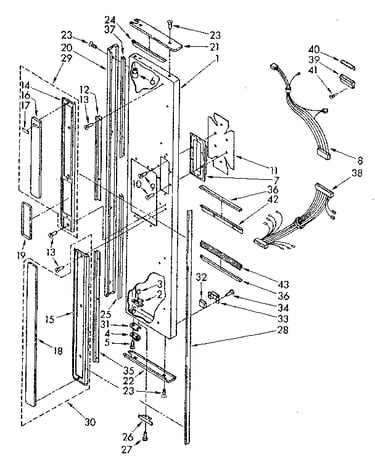 Freezer exterior door panel parts