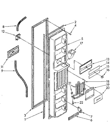 Freezer interior door panel parts