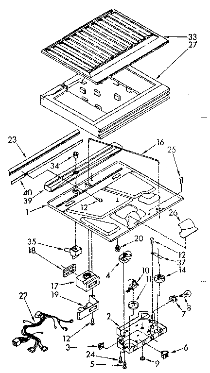 Compartment separator and control parts