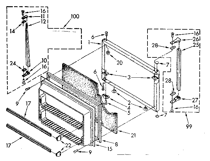 Freezer door parts