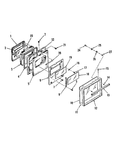 Upper oven door section