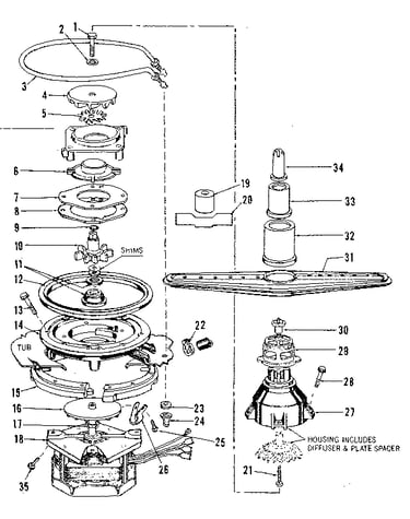 Motor, heater, and spray arm details