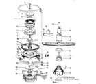 Kenmore 5871436083 motor, heater, and spray arm details diagram