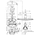 Kenmore 5871507183 motor, heater and spray arm details diagram