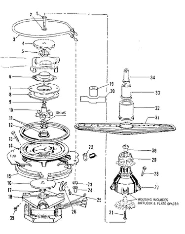 Motor, heater and spray arm details