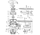 Kenmore 5871636583 motor, heater, and spray arm details diagram
