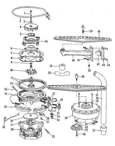 Motor, heater, and spray arm details