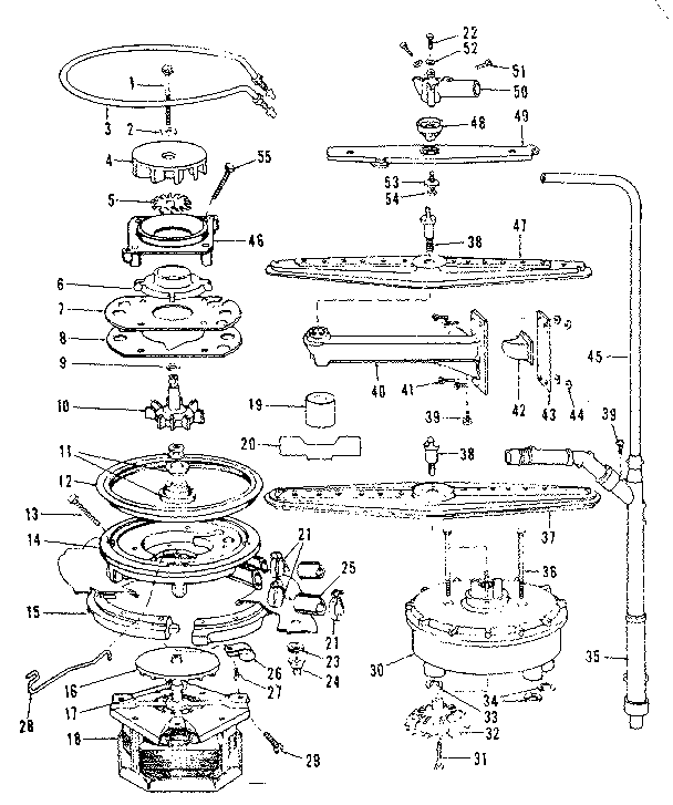 Motor, heater, and spray arm details