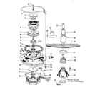 Kenmore 5871737583 motor, heater and spray arm details diagram