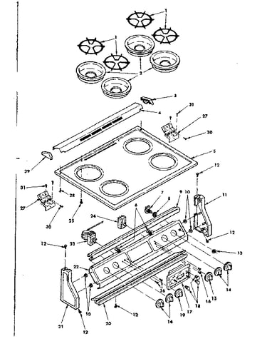 Control panel and cooktop assemblies