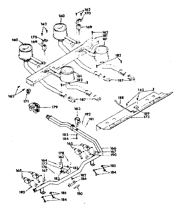 Top burner assembly