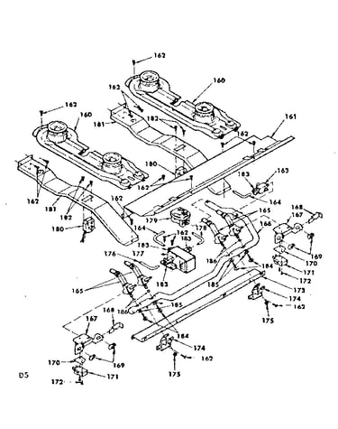 Top burners assembly