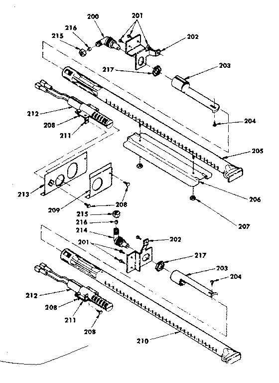 Oven burners assembly