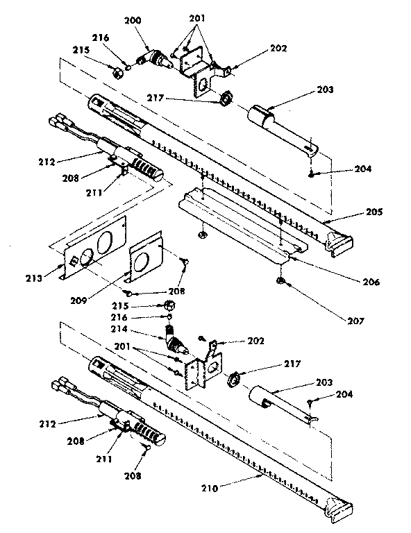 Oven burners assembly