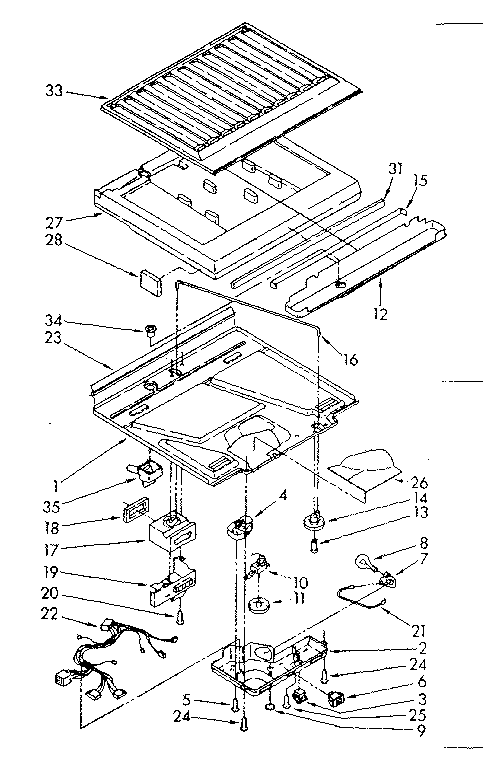 Compartment separator and control parts