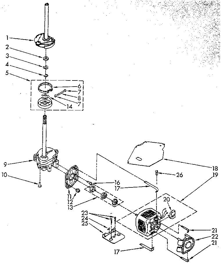 Brake, clutch, gearcase, motor and pump