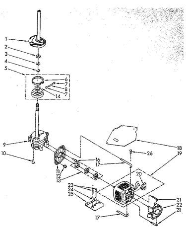 Brake, clutch, gearcase, motor and pump