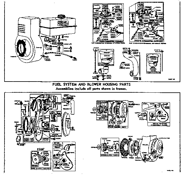 Fuel system and blower housing parts
