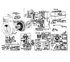 Briggs & Stratton 6B-FB (902010 - 902999) fuel system, magneto and blower housing parts diagram