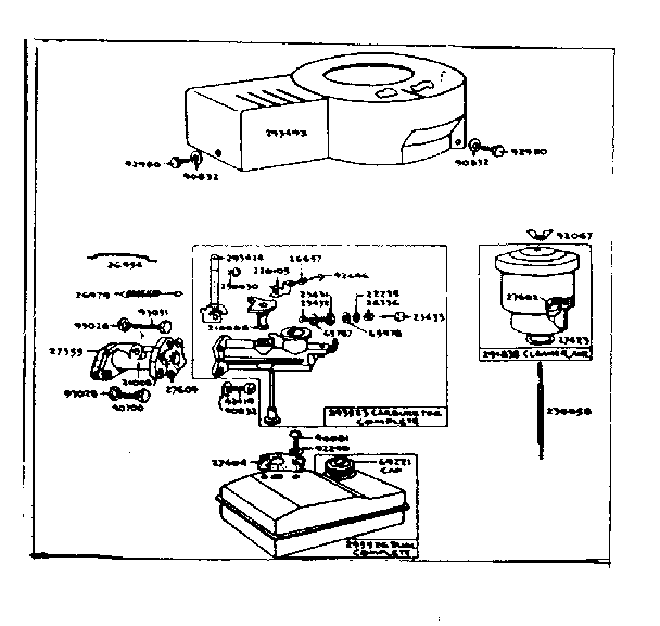 Fuel system and blower housing parts