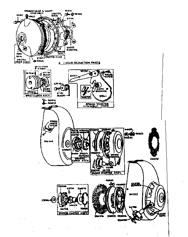 GEAR REDUCTION AND STARTER PARTS