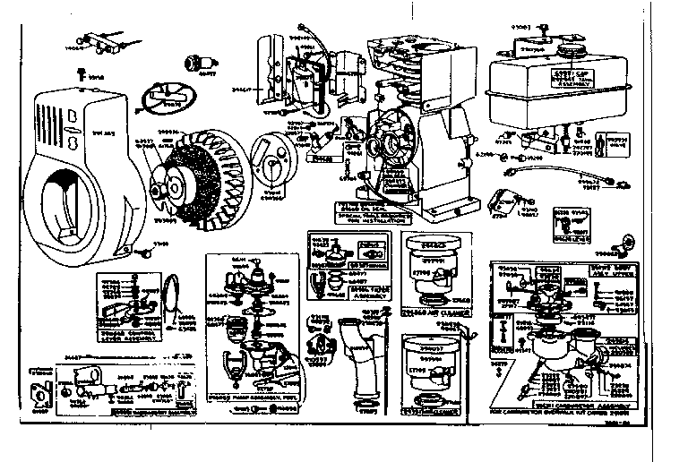 FUEL SYSTEM, MAGNETO AND BLOWER HOUSING