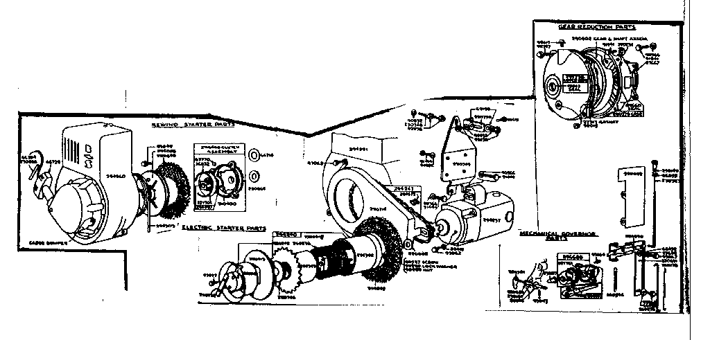 GEAR REDUCTION, MECHANICAL GOV. AND STARTER