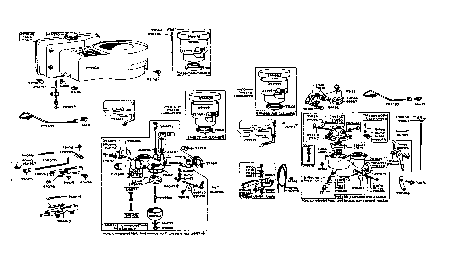 Fuel system and blower housing parts