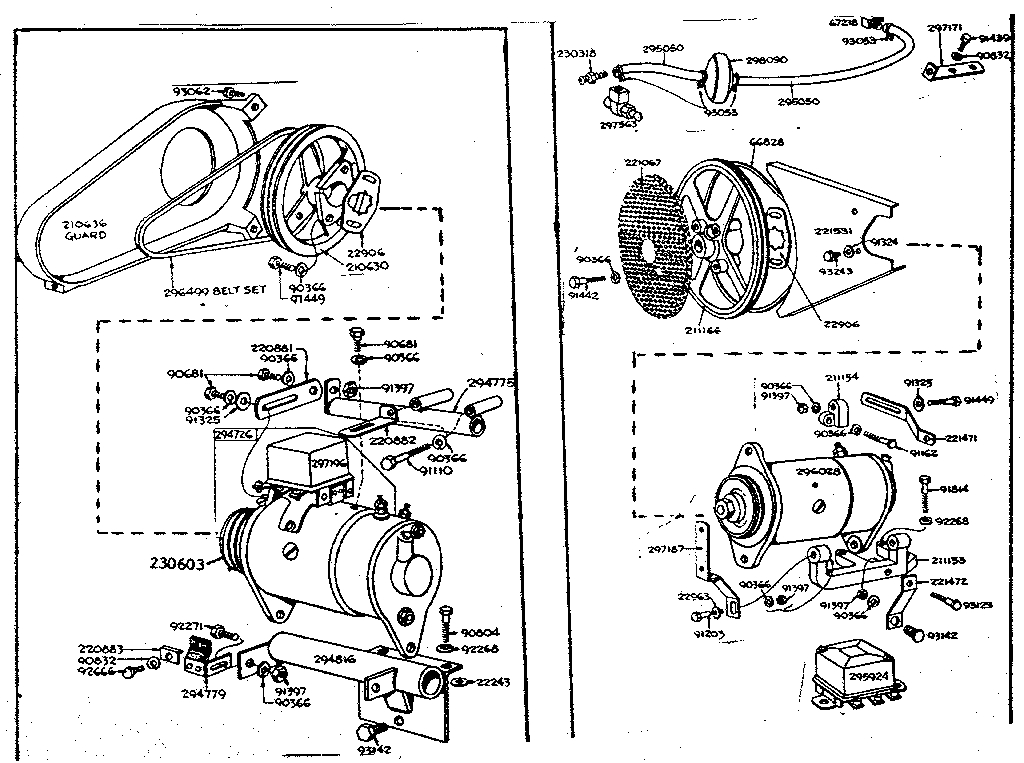 Electric starter - generator unit parts