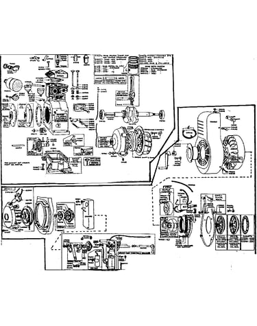 Flywheel, blower housing and ignition system parts