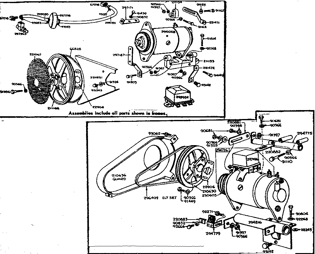 Electric starter-generator unit parts
