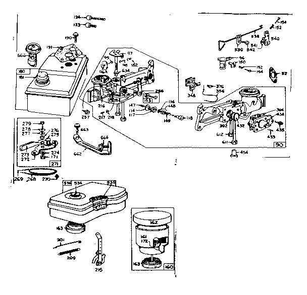 Carburetor and fuel tank assembly