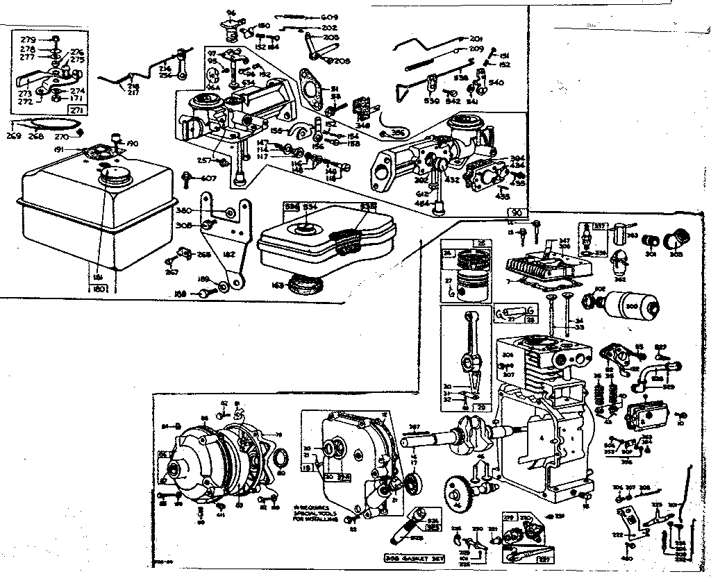 Cylinder, piston, connecting rod and crankshaft
