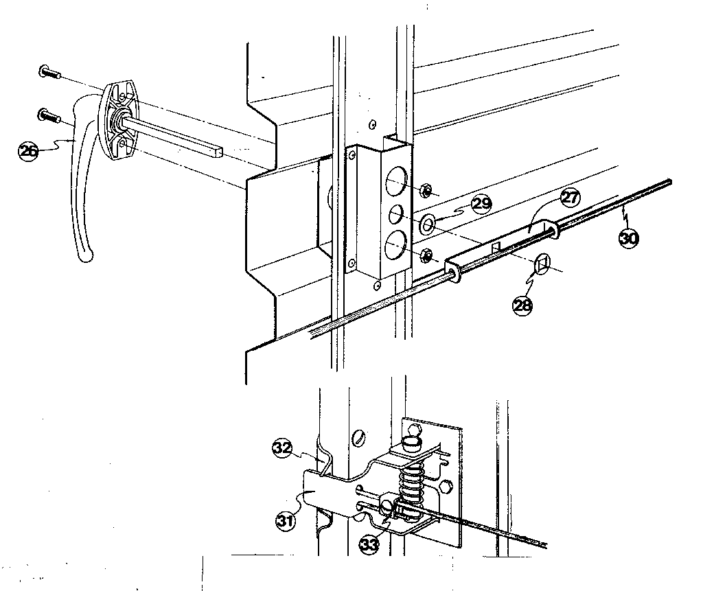 Lock handle and spring latch assembly