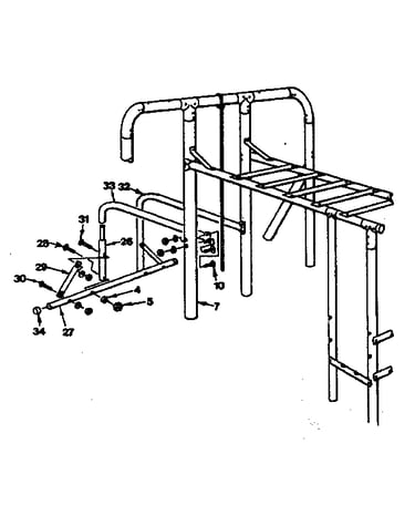 Gym ring assembly 3 & trapeze bar assembly 7