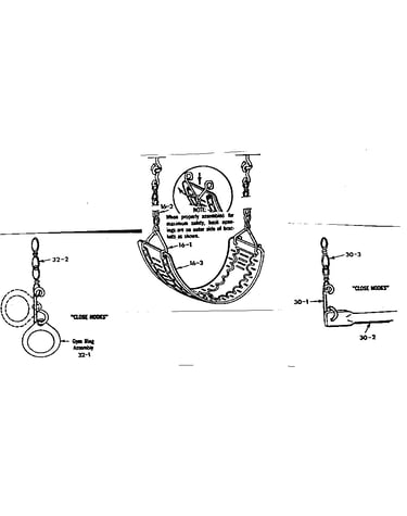 Gym ring inst., swing assm. no.18 & trapeze bar inst. no.6
