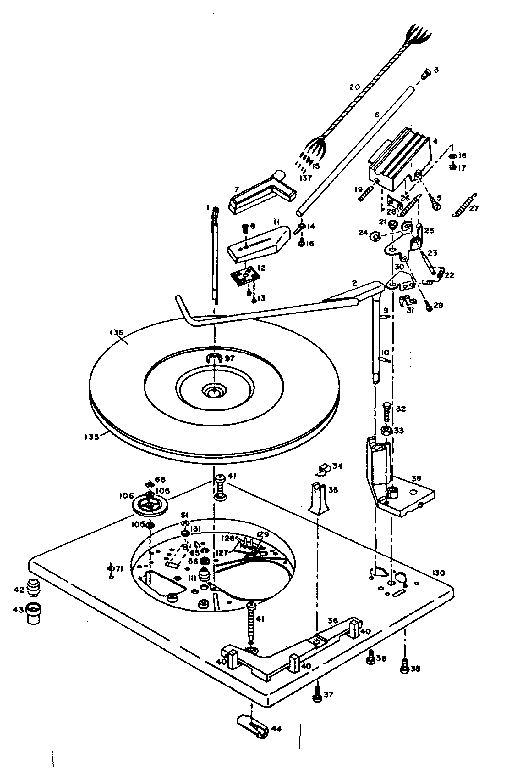 Parts above baseplate