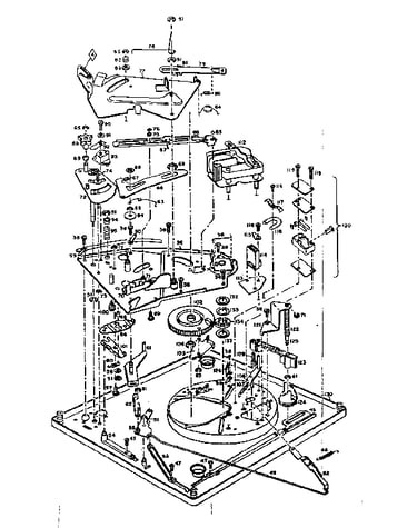 Parts below baseplate